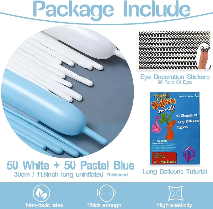 260 Balloons Pastel Blue White - Image 2