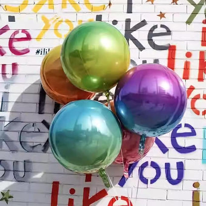 6Pcs Gradient Green Round Foil Balloons, Giant 4D Round Ball Balloon, 22 Inch - Image 4
