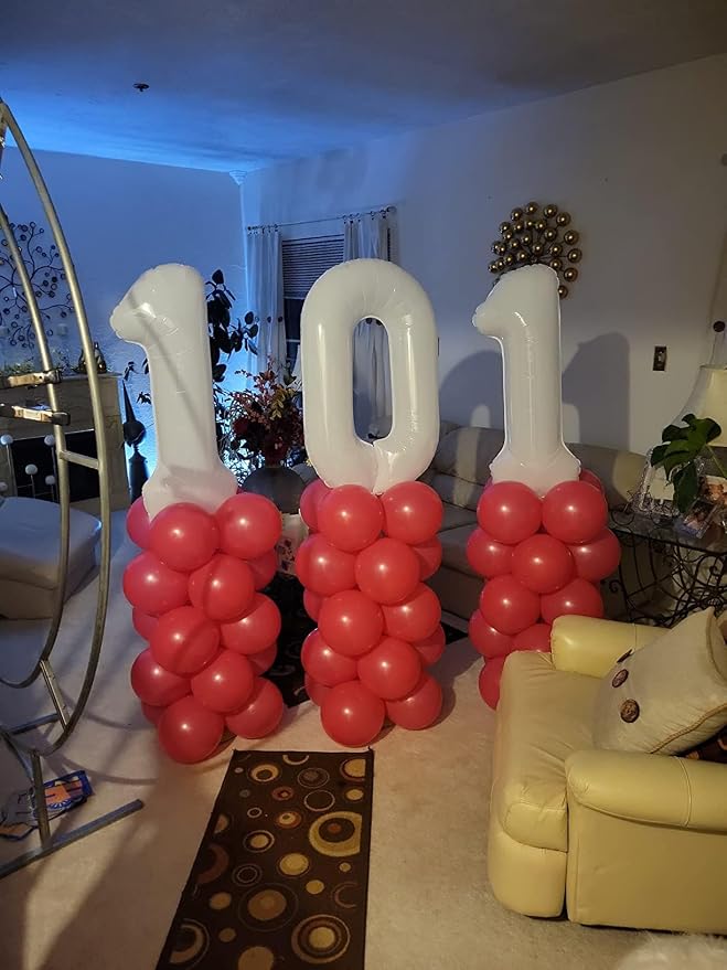 Number Balloons 1 Balloon White - Image 3