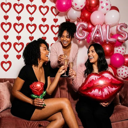 Galentines Day Party Decorations hot pink and pink Balloon Arch Garland Kit - Image 3