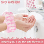 Face Wash Headband and Wristband Set - Microfiber Wristbands with Holder for Face Washing, Spa, Absorbent Wrist Scrunchies