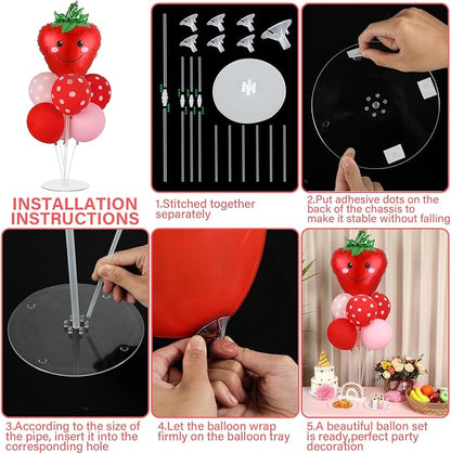 4 Sets Strawberry Party Balloons Stand Kit - Image 3