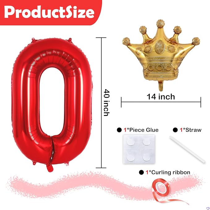Black Crown Number Balloon - Image 2