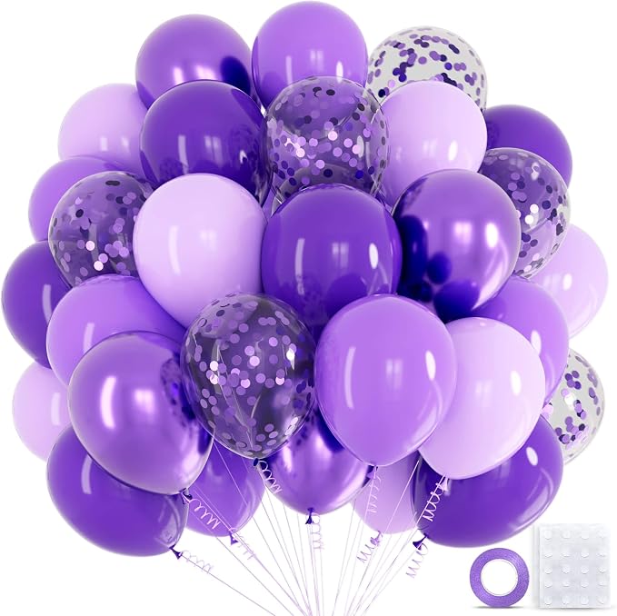 68pcs Purple Balloons 12inch by Kawkalsh