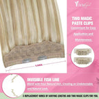 YoungSee Wire Hair Extensions Real Human Hair Balayage Wire Hair Extensions Ombre Medium Brown to Blonde Balayage with Brown Fish Line Human Hair Extension 20 Inch 100g