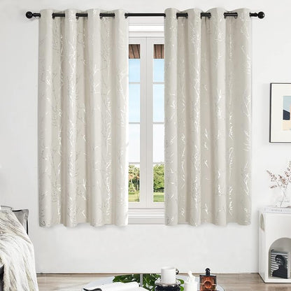 Deconovo Blackout Curtains, Light Beige Thermal Grommet Drapes, Energy Saving - Image 2