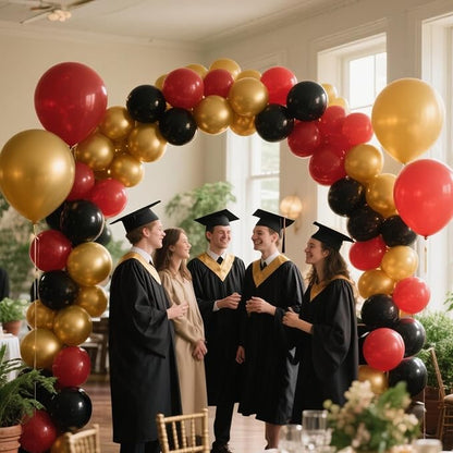 412Pcs Red Black Gold Balloons Arch kit, 18 12 10 5 Inch Different Size Latex - Image 7
