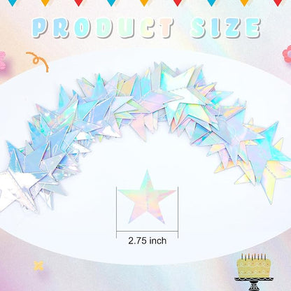 Spakon 65 Feet Glitter Star Paper Garland Banner Hanging Decoration Star - Image 2