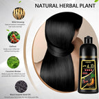 Instant Black Hair Shampoo 500ml for Men & Women, 3 in 1 Hair Dye Shampoo - 100% Gray Hair Coverage in Minutes, Natural Black Hair Color for Home Salon Use, 17.6 Fl Oz