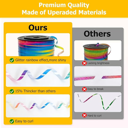 Balloon String, Kaluofan Wide Curling Ribbon, Extra Long 1/5" Wide x 500Yd | - Image 4