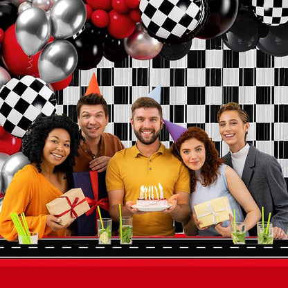 Race Car Balloon Garland Arch Kit Birthday Party Decorations | Black White - Image 5