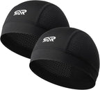 SUNMECI 2 Pcs Cooling Breathable Mesh Skull Cap for Men Women Lightweight Quick Dry Cycling Moto Helmet Hard Hat Liner