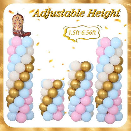 Boots or Bows Gender Reveal Balloon Column Stand Kit Set of 2 - Image 6