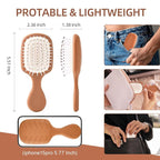Mini Hair Bursh for Women Men and Kids, Protable Travel Size Hair Brush for Pockets Purses, Mini Detangler Brush for All Hair Types, Small Paddle Brush for Detangling (Brown)