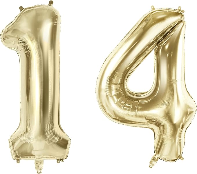 Number 14 Balloons for 14th Birthday Party Decorations, 40 Inch 0-100 by Joycard