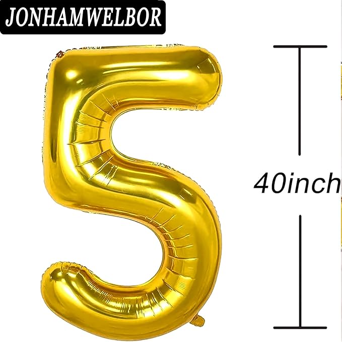 Jonhamwelbor 35 Gold Balloons 40 Inch Number 35 or 53 Big Giant Jumbo Huge Foil - Image 3