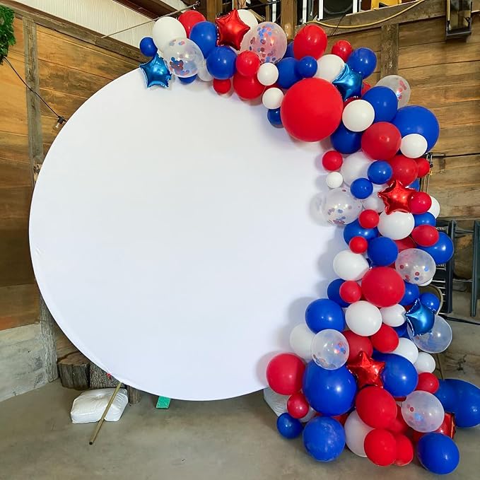 Blue Red White Balloons, 12 Inch Dark Blue Matt Red and Ivory Latex Helium - Image 3