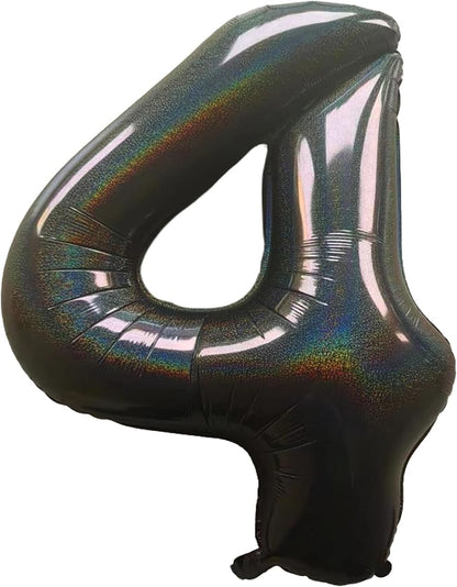 Jonhamwelbor 40 Inch Laser Black 4 Balloon Number Foil Mylar Giant Balloon by Jonhamwelbor