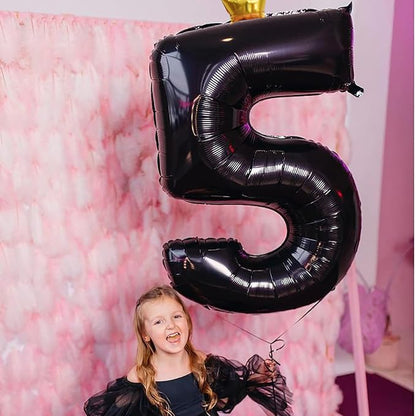 40 Inch Black 5 Number Balloons - Image 5