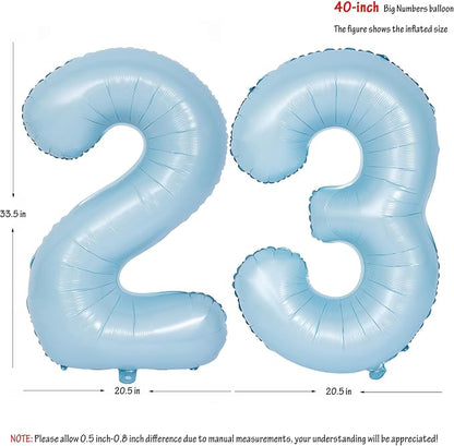 40 In Matte Blue Number Balloons Helium Foil Mylar Balloon Party Digital 23 | - Image 2