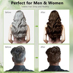 Brown Hair Dye Shampoo for Women & Men, 15 Min Gray Coverage, 3 in 1 Semi-Permanent Color with Natural Herbal Ingredients, Lasts 60 Days