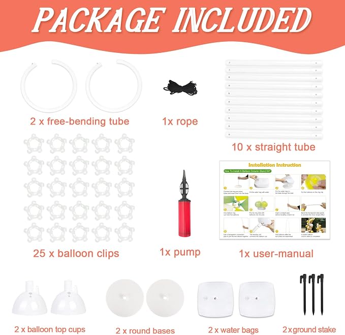 OurWarm 8.2FT & 6FT Balloon Arch Stand, Free Bending Top Balloon Arch Kit - Image 3