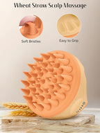 HEETA Scalp Massager with Soft Silicone Bristles for Hair Growth, Dandruff Removal, and Relaxation - Shampoo Brush for Wet or Dry Hair (Coral Pink & Orange)