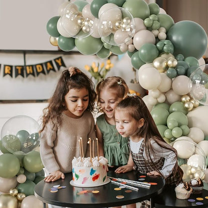 Sage Green Balloon Arch Kit for Baby Shower Bridal Shower Decorations | 132Pcs - Image 3