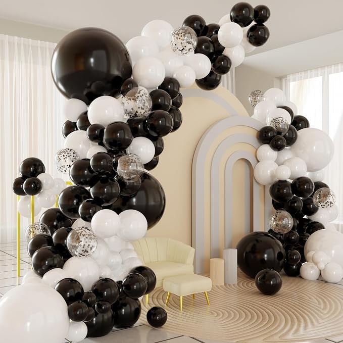 Black White Balloons Arch Kit by PATYDECRO