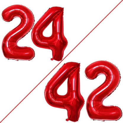 Number 24 Balloons for 24th Birthday Party Decorations, 42 Inch Jumbo Foil by GOER