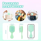 Mini Hair Bursh for Women Men and Kids, Protable Travel Size Hair Brush for Pockets Purses, Mini Detangler Brushes for All Hair Types, Small Paddle Brush for Detangling(Green)