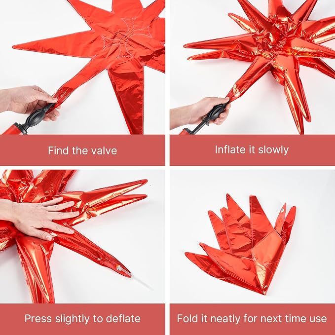 PartyWoo Red Star Spike Latex Balloon Arch Kit 110pcs Different Sizes | 18 12 - Image 6