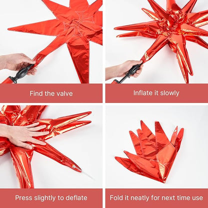 PartyWoo Red Star Spike Latex Balloon Arch Kit 110pcs Different Sizes | 18 12 - Image 6