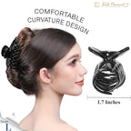 RC ROCHE 6 Pcs Double Claw Hair Clip Tooth Claw Clip Grip Tooth Jaw Clamps Thin Fine Hair Strong Hold No Slip Undo Clutchers for Women, Medium Black & White