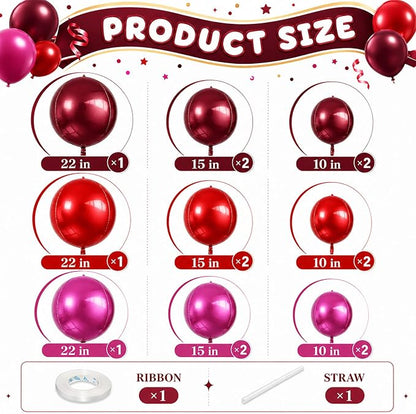 Burgundy Red Pink Balloons - Image 3