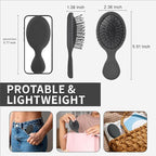 Mini Hair Bursh for Kids Women and Men, Protable Travel Size Hair Brush for Pockets Purse backpack,Mini Detangler Brush for All Hair Types, Small Hair Brush for Detangling(1 Pack-Black)