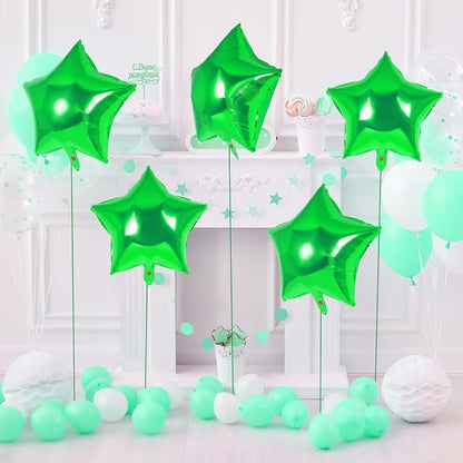 20 Pcs Star Balloons, 18 Inch Green Star Foil Balloons, Stars Shaped Balloon - Image 3