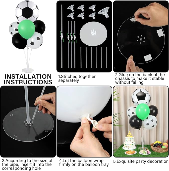 4 Sets Soccer Party Balloons Stand Kit - Image 3
