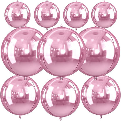 10Pcs Pink Round Foil Balloons, Metallic Light Pink Foil Baloon by FunHot