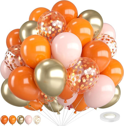 Fall Balloons, 12 Inch Orange and Sand Gold Balloons by FEYG