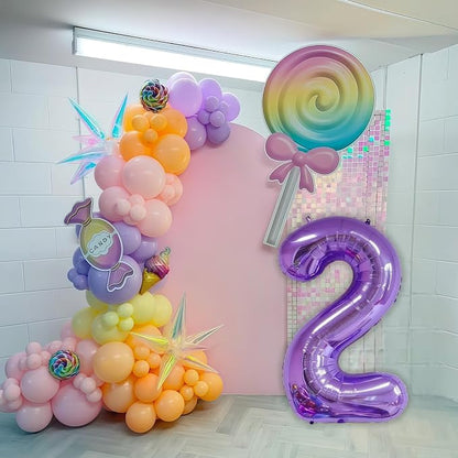 Purple 8 Balloon Number, 40 Inch Number 8 Balloon Big Purple 8 Foil Mylar - Image 7