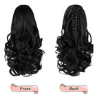 Ponytail Extension, Clip on Ponytails for Women, 12" Claw Clip in Short Curly Wavy Pony Hair Extension for Women - Natural Black