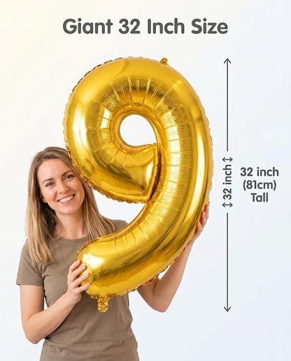 YPSelected 32 Inch Large Foil Helium Number Balloon Birthday Wedding Party 0-9 - Image 4