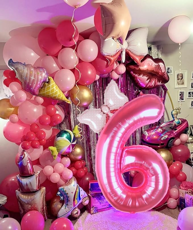 40 inch Pink Number 6 Balloon - Image 4