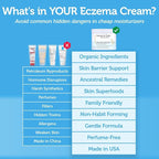 Eczema Cream with Manuka Honey & Colloidal Oatmeal – Extra Strength Anti Itch Cream for Dry, Sensitive Skin – Dermatitis & Itchy Skin Relief Moisturizer for Adults & Kids– Steroid Free Face & Body Use