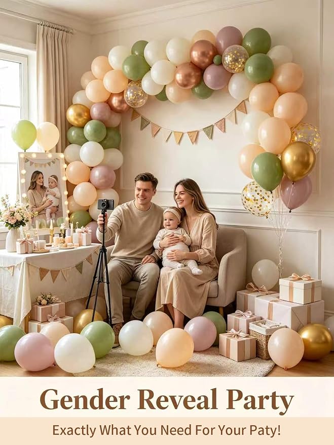 Pink and Green Balloons 12 Inch 60 Pcs Sage Green Dusty Pink Sand White - Image 8