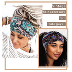 Boho Headbands Wide Knot Hair Band Elastic Turban Head Band Stretch Twist Head Wraps Fashion Hair Accessories for Women 3 Pcs (Set F)