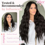 KooKaStyle Clip in Long Wavy Synthetic Hair Extension 20 Inch 4PCS Dark Brown Hairpieces Fiber Thick Double Weft Hair Extension for Women