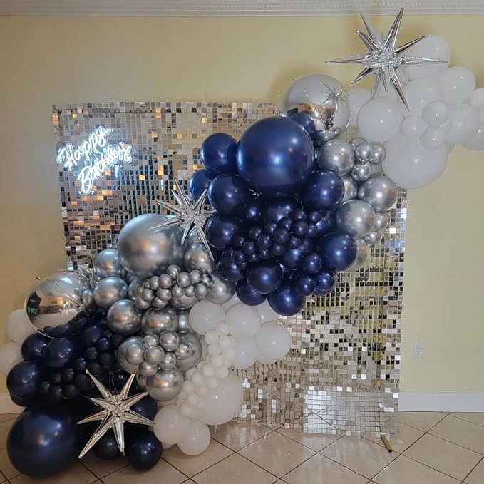 YMSZ Blue and Silver Balloons Arch Garland Kit, Different Size, - Image 6