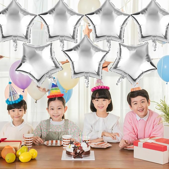 Silver Star Balloons, 50 Pieces 10" Star Balloons, PSKJATIN 50 Pieces 10" Star - Image 7